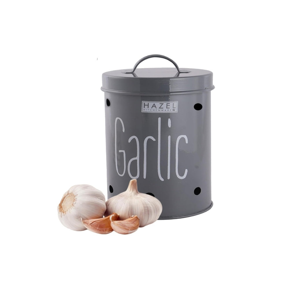Garlic Storage Container with Lid 1kg – Grey