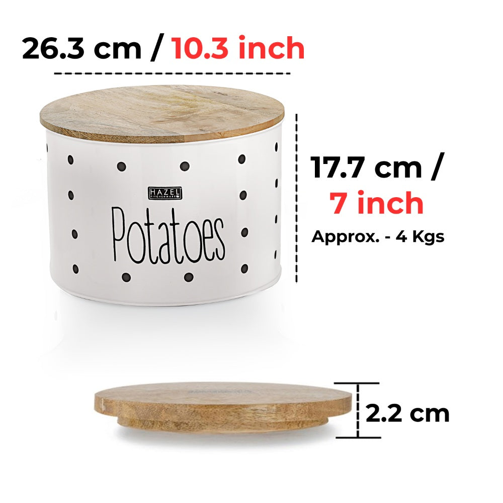 Container shown with diameter (10.3 inch), height (17.7 cm) and approximate 4 kg capacity callouts, plus a.