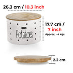 Container shown with diameter (10.3 inch), height (17.7 cm) and approximate 4 kg capacity callouts, plus a.