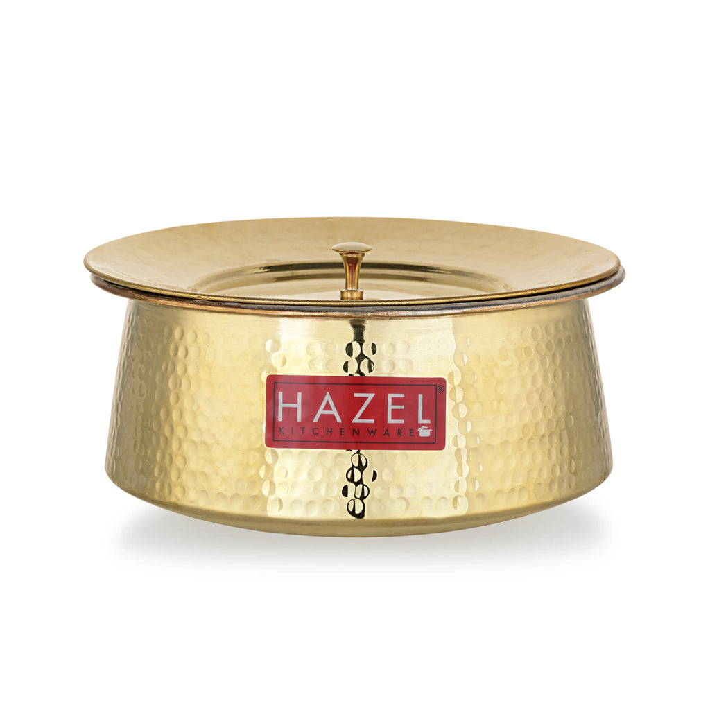 Brass Hammered Urli with Lid – 3700 ML, 24cm