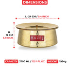 Brass Hammered Urli with Lid – 3700 ML, 24cm