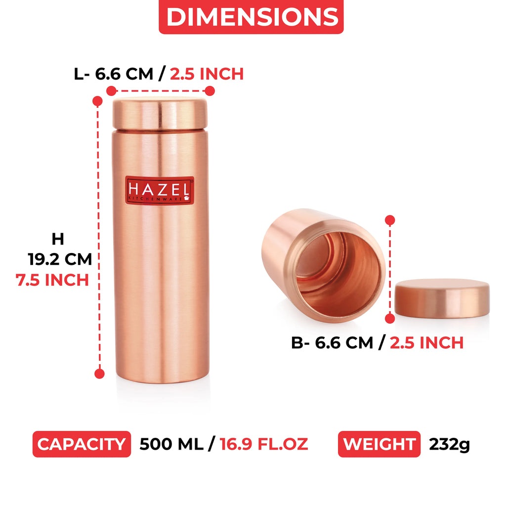 Copper Water Bottle for School – 500 ML