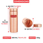 Copper Water Bottle for School – 500 ML