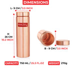 Copper Water Bottle for Office– 750 ML
