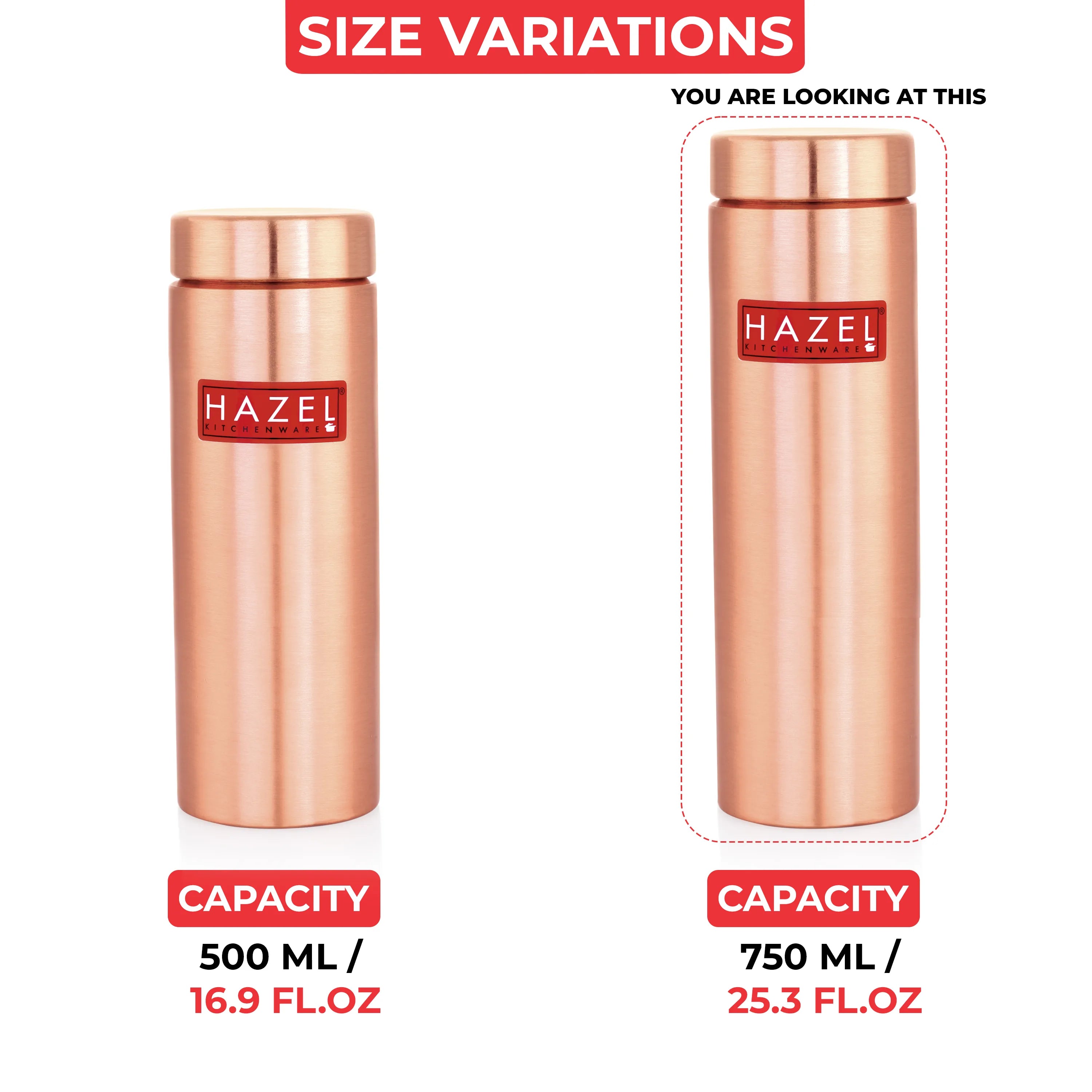 Copper Water Bottle for Office– 750 ML