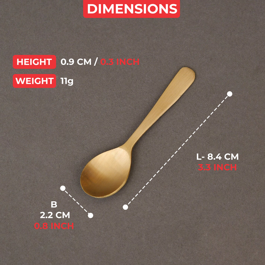 Brass Masala Spoon for kids, Spice Jars & Containers, Set of 6
