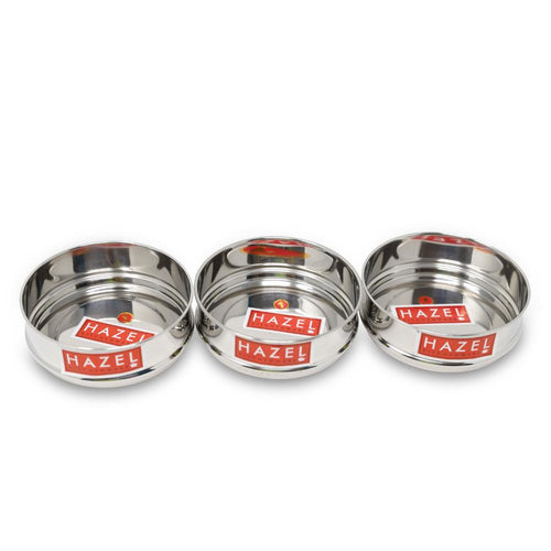 Stainless Steel Flat Pressure Cooker Dabba Set of 3, 500 ML