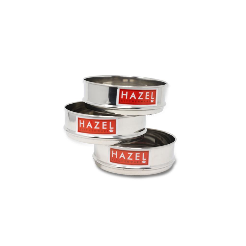 Stainless Steel Flat Pressure Cooker Dabba Set of 3, 500 ML