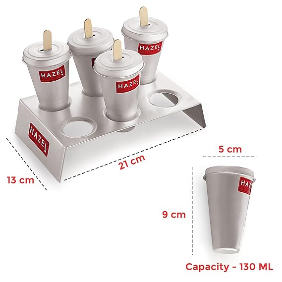 Aluminium Kulfi Mould Set – 12 Moulds with 2 Stands & 24 Sticks