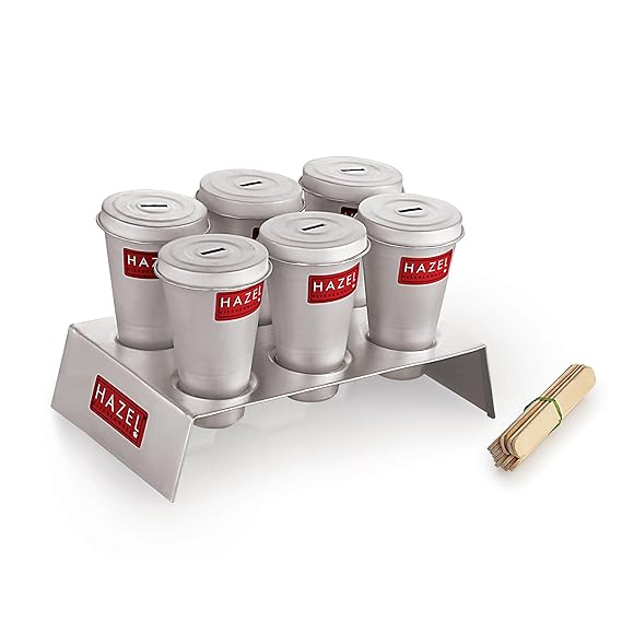 Aluminium Kulfi Mould Set – 12 Moulds with 2 Stands & 24 Sticks