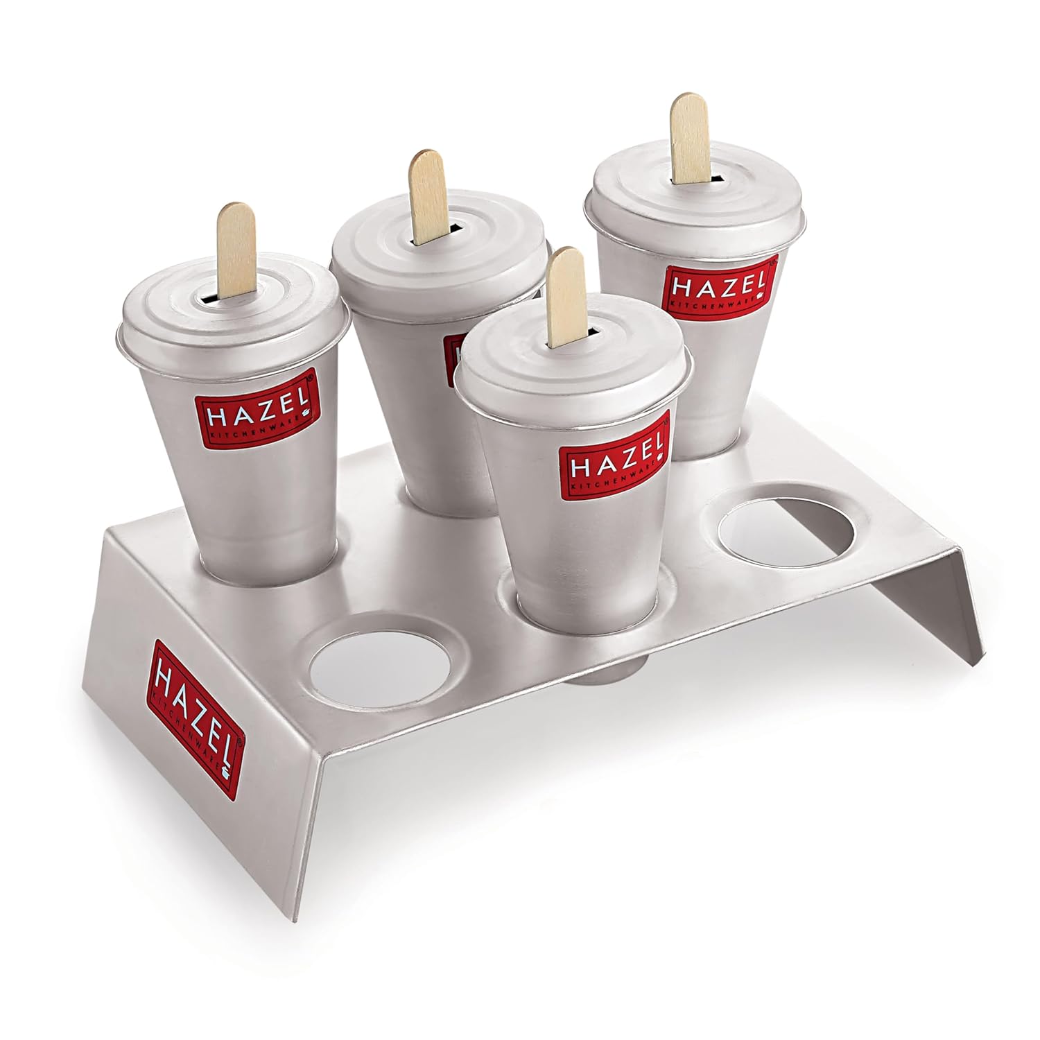 Aluminium Kulfi Mould Set – 12 Moulds with 2 Stands & 24 Sticks