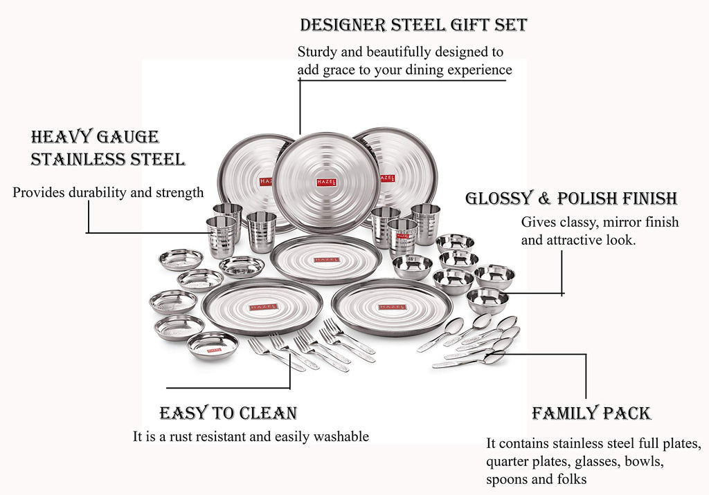 36 Pc Stainless Steel Kitchen Dinner Set