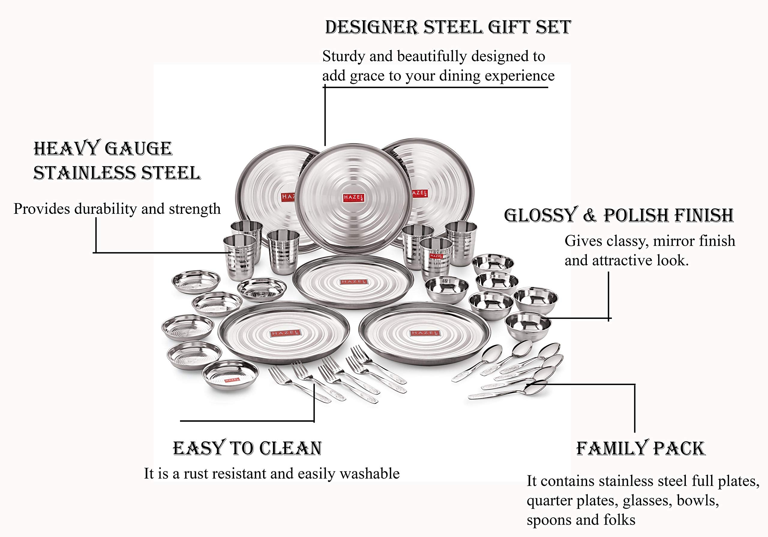 36 Pc Stainless Steel Kitchen Dinner Set
