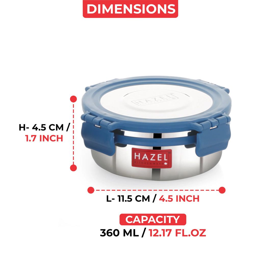 Stainless Steel Airtight Container – 360 ML