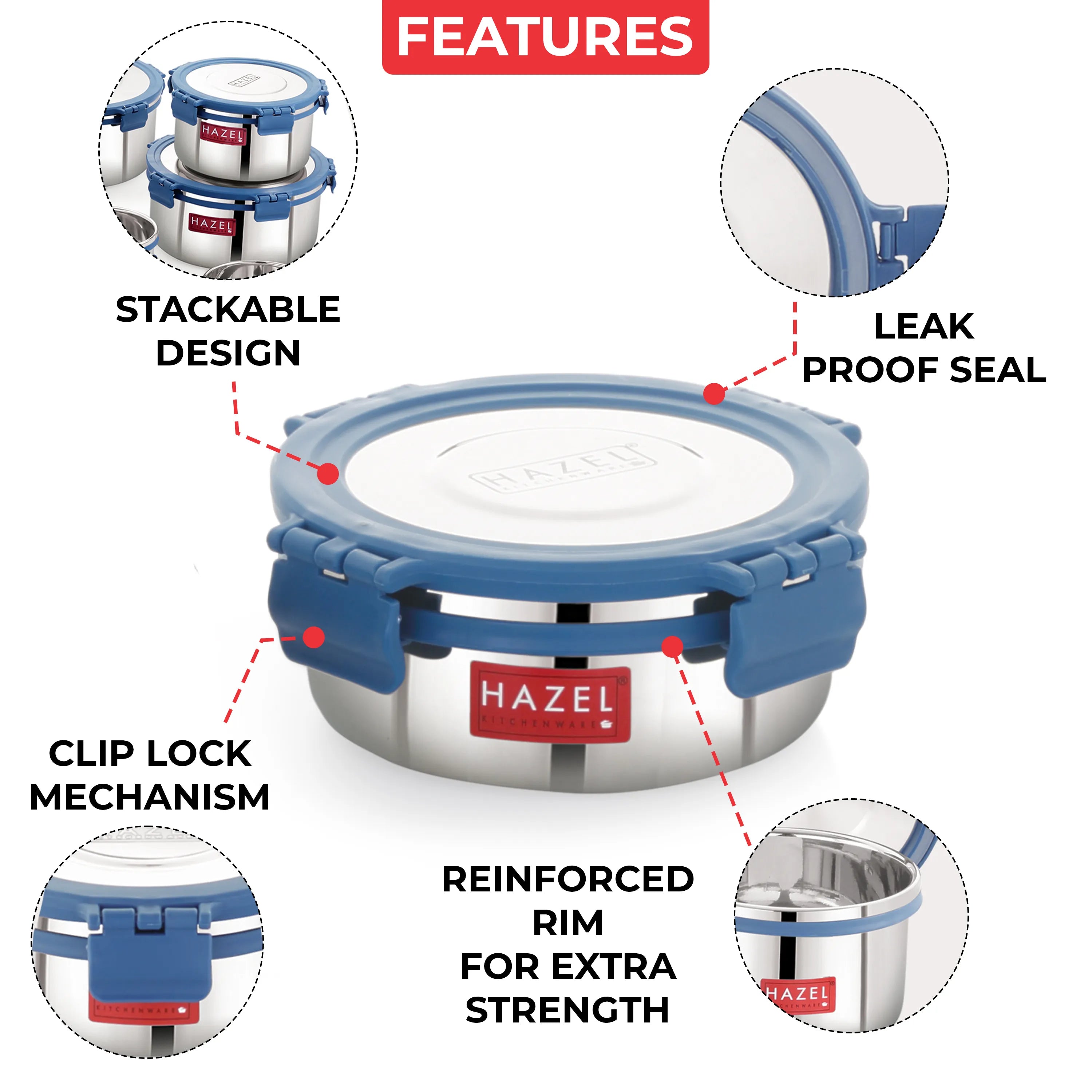 Stainless Steel Airtight Container – 360 ML