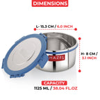 Stainless Steel Containers with Lid - 1125 ML