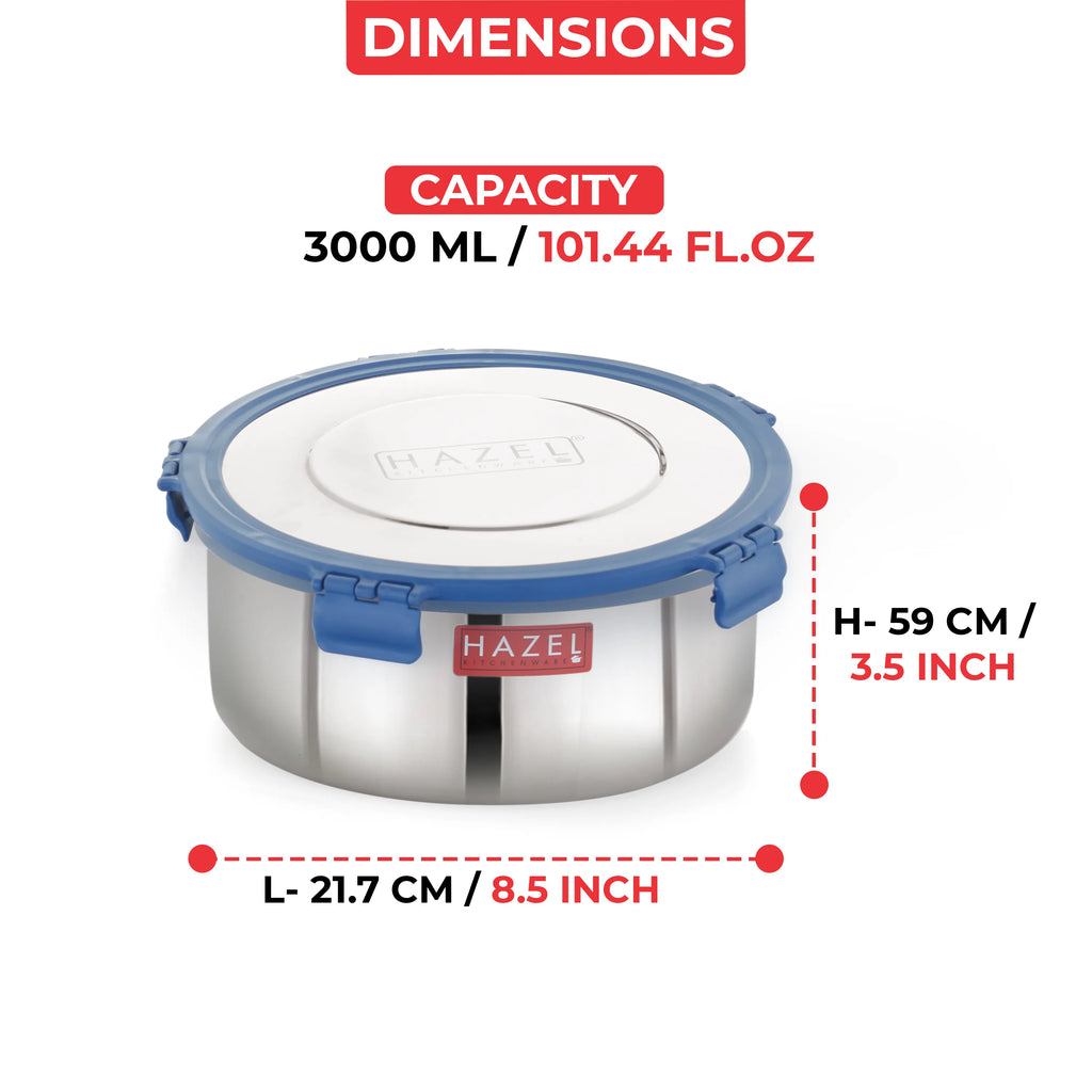 Stainless Steel Hercules Snack Container – 3000  ML