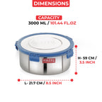 Stainless Steel Hercules Snack Container – 3000  ML