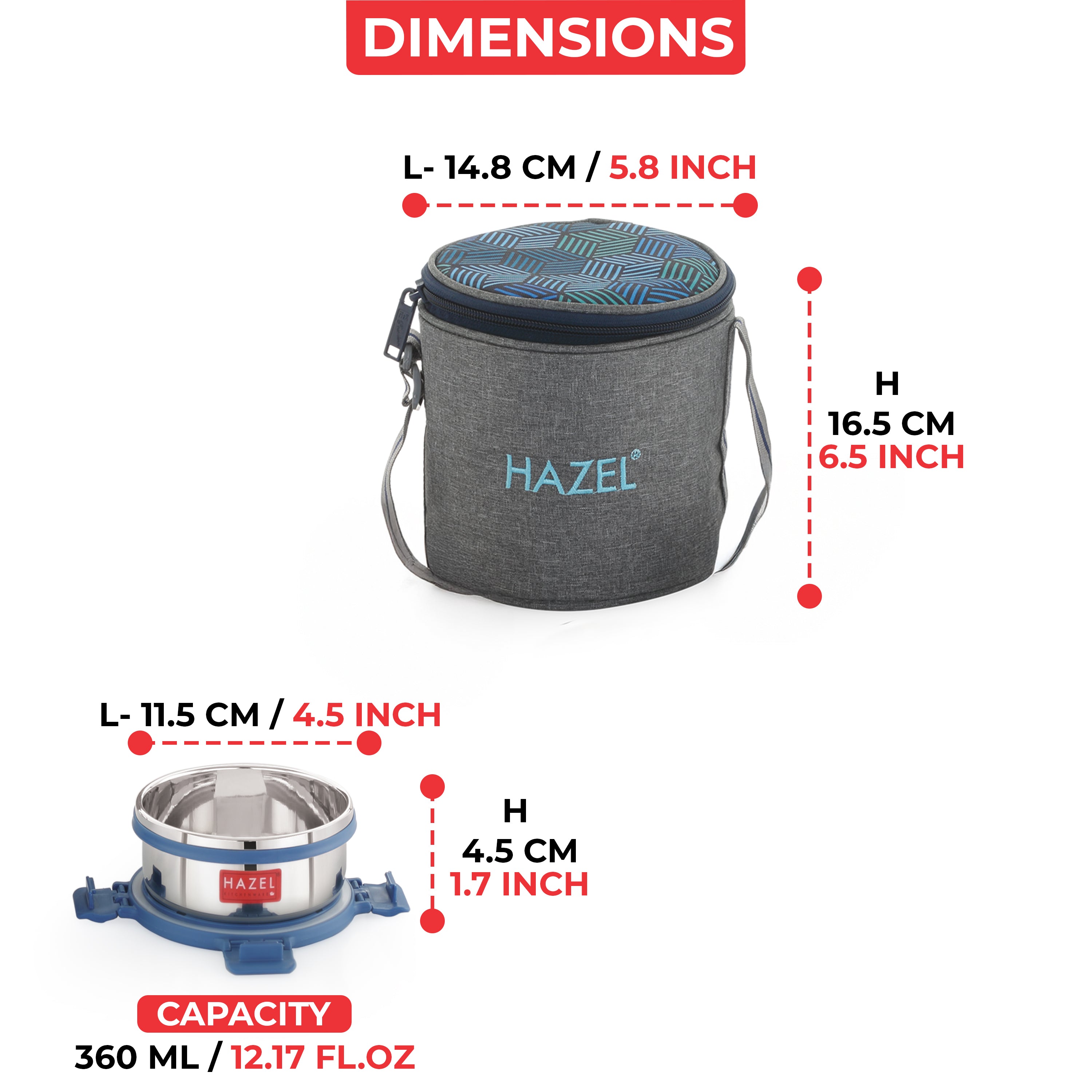 Flat Lunch Bag for Office Men & Women, Easy Clean Tiffin Carrier Bag