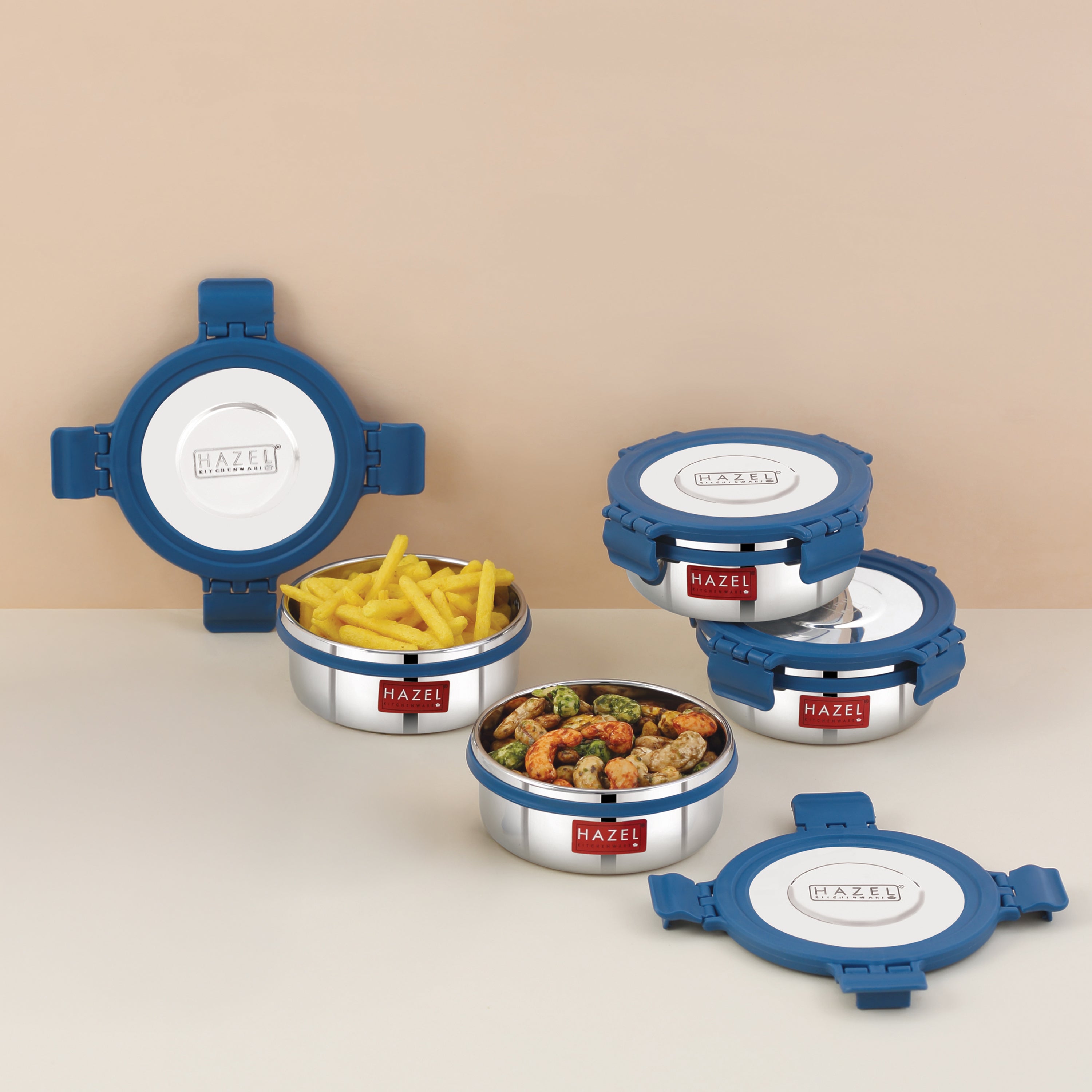 Stainless Steel Airtight Storage Containers – 360 ML (Set of 4)