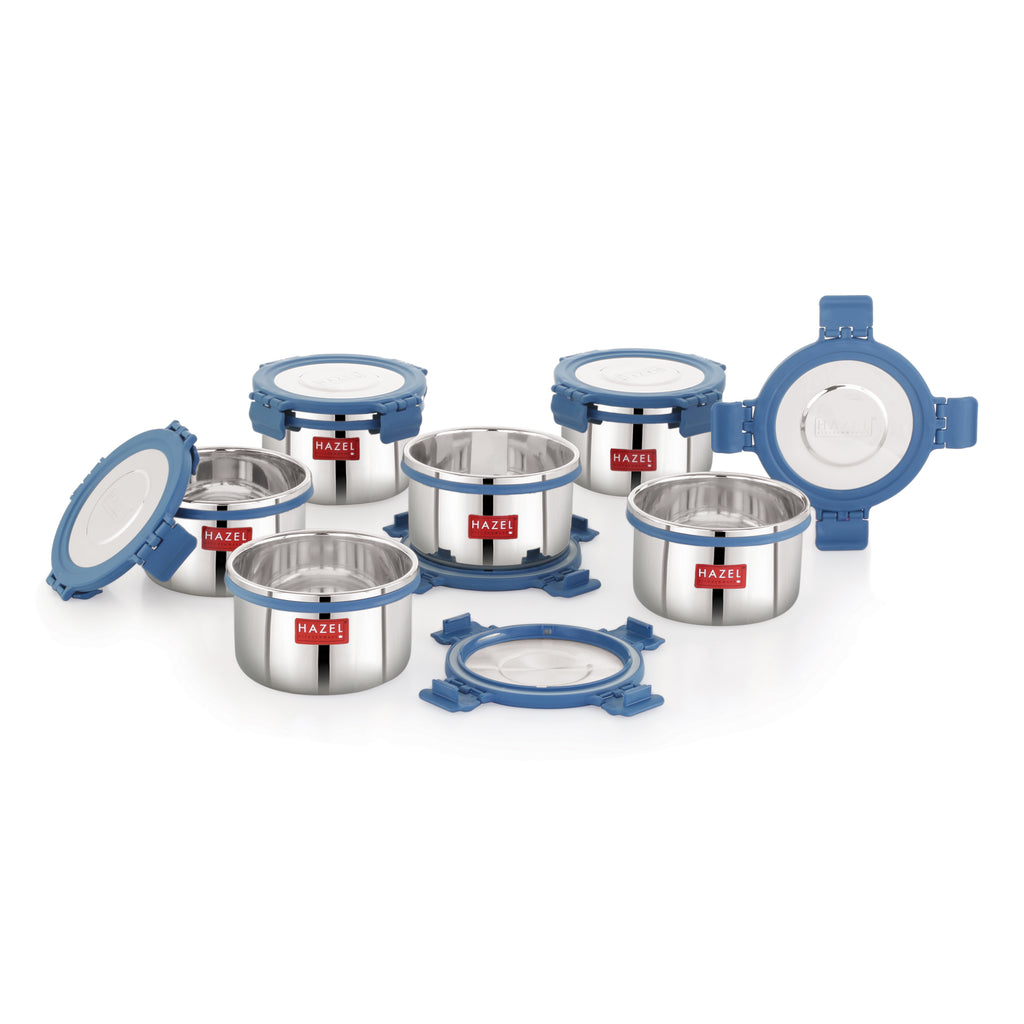 Stainless Steel Airtight Storage Containers – 525 ML (Set of 6)