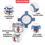 Stainless Steel Airtight Storage Containers – 525 ML (Set of 6)