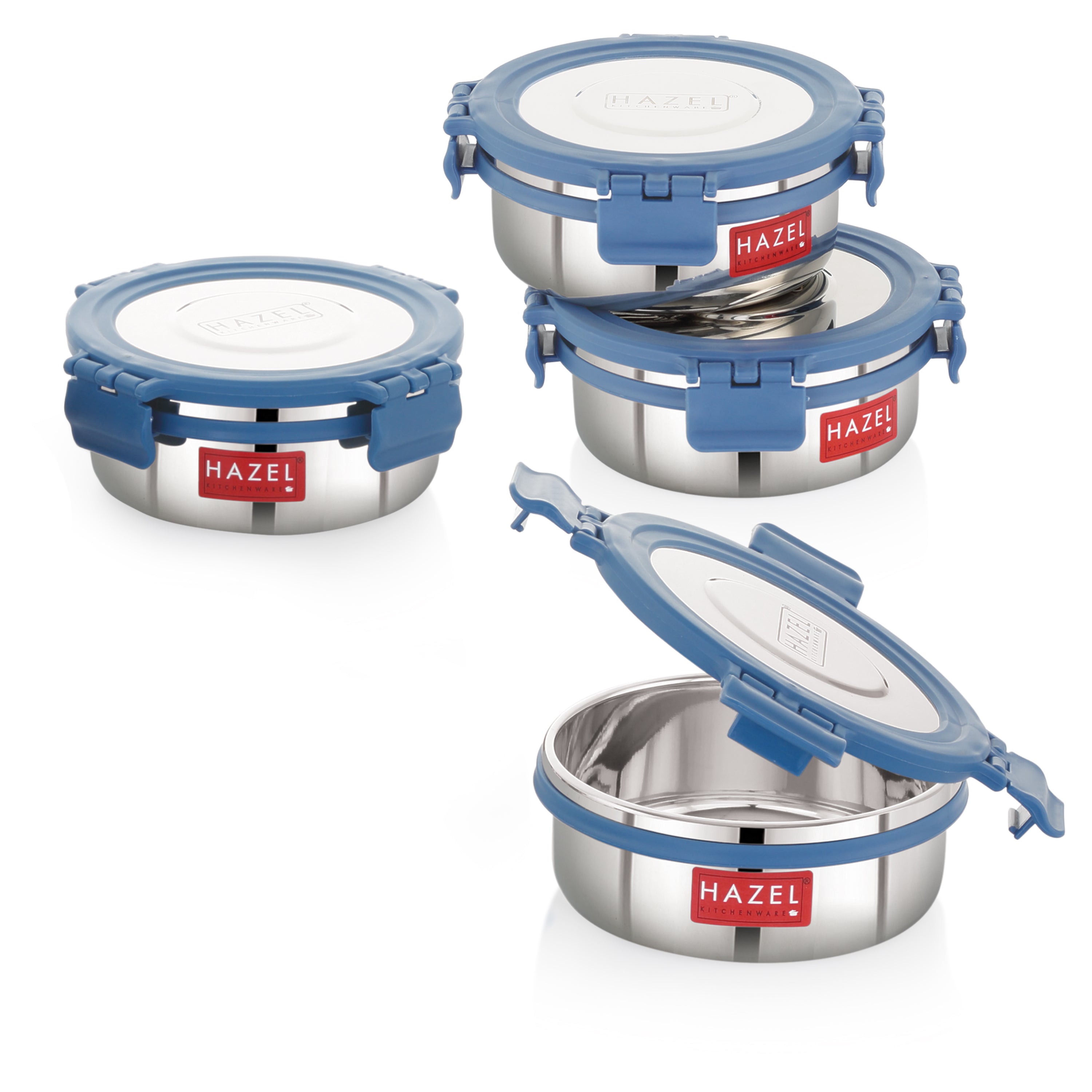 Stainless Steel Airtight Storage Containers – 360 ML (Set of 4)