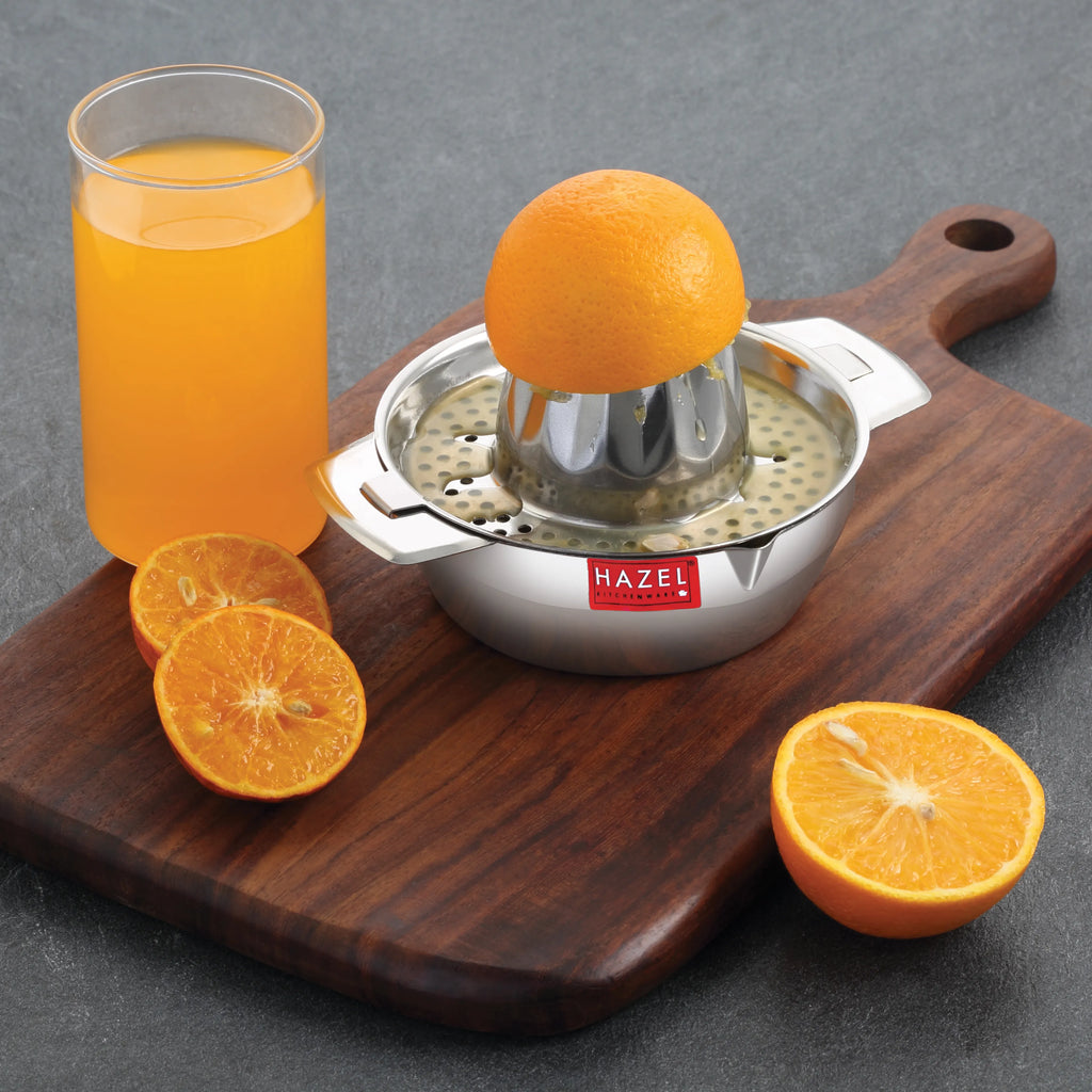 Stainless Steel Hand Press Juicer with Jali & Bowl