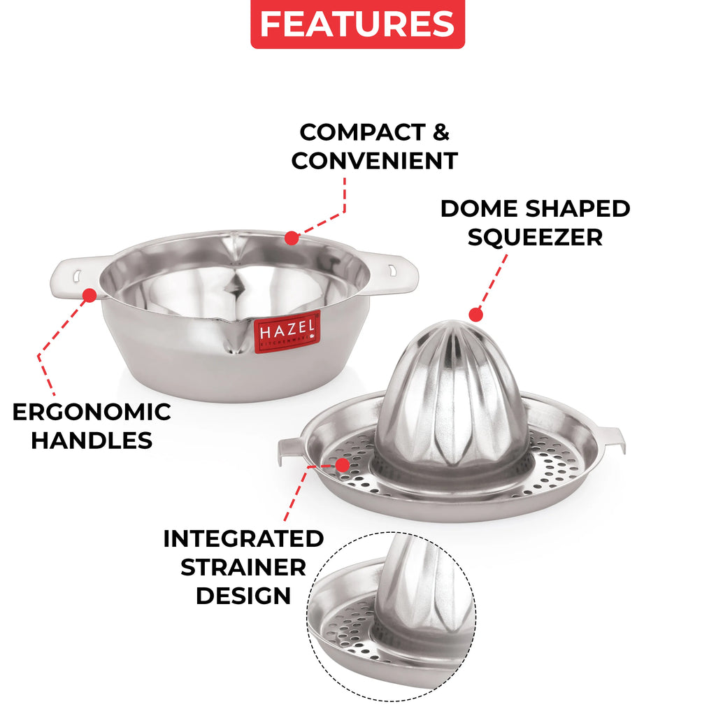 Stainless Steel Hand Press Juicer with Jali & Bowl