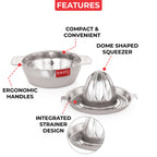 Stainless Steel Hand Press Juicer with Jali & Bowl