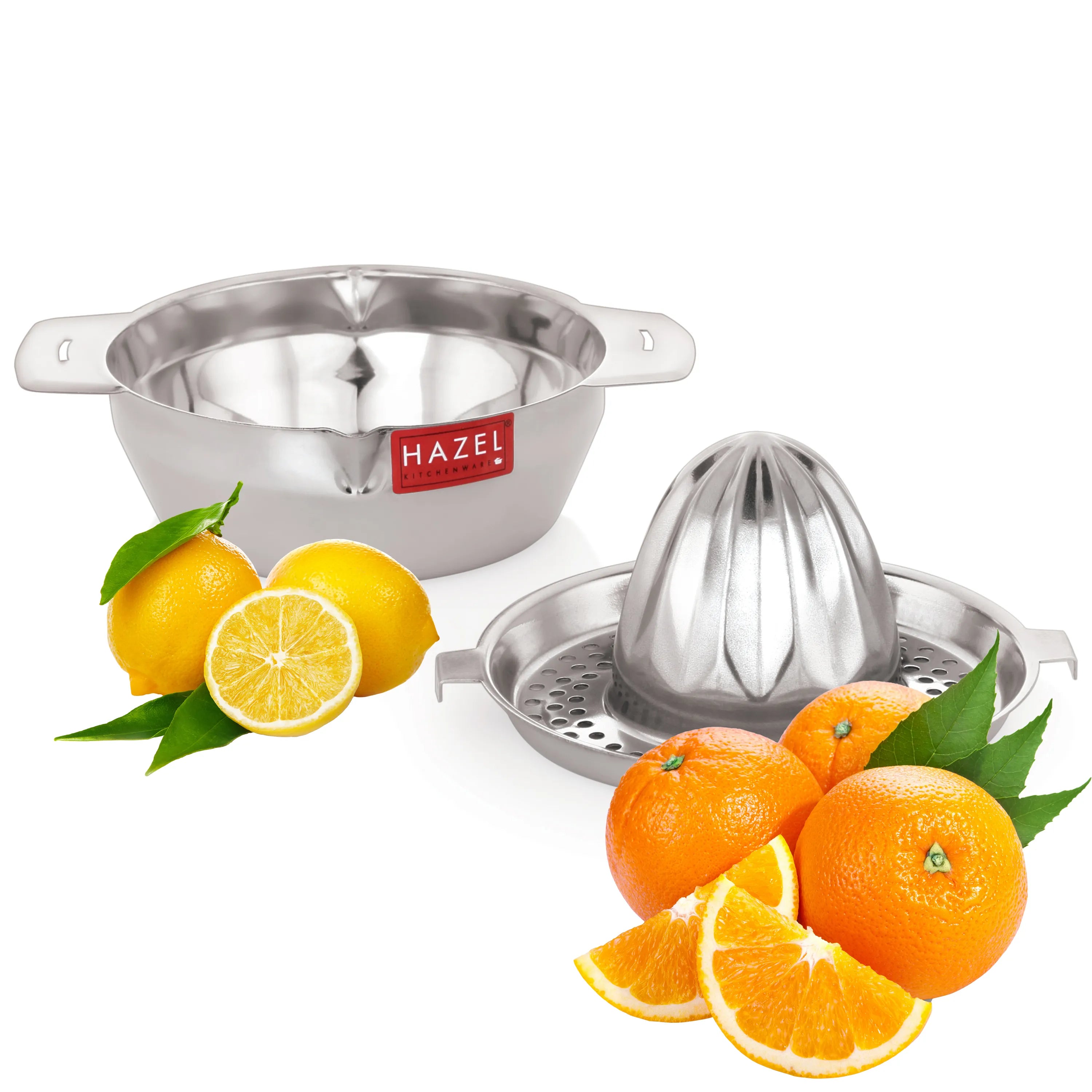 Stainless Steel Hand Press Juicer with Jali & Bowl