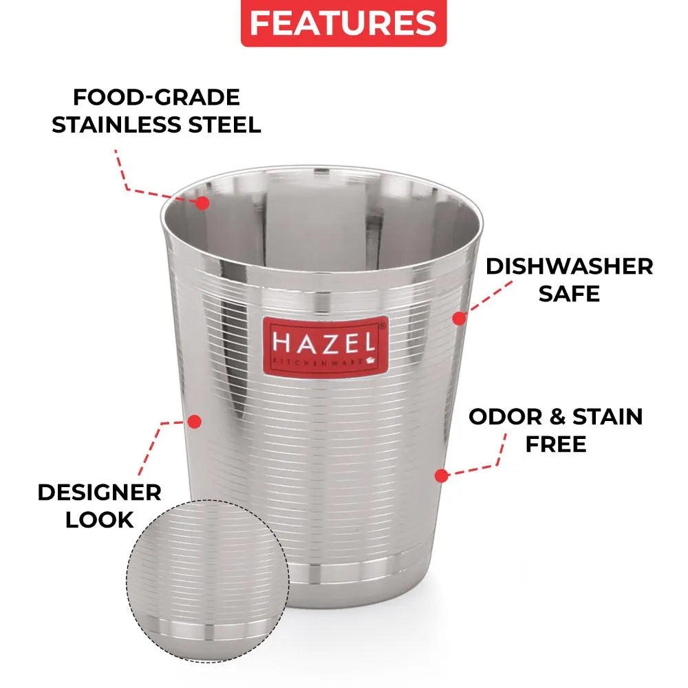 Stainless Steel Glass For Water and  Juice - 350 ML