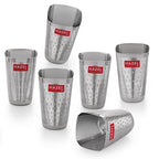 Stainless Steel Water Glass Set, 350 ML (Set of 6)
