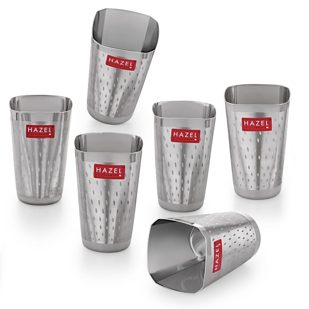 Stainless Steel Water Glass Set, 350 ML (Set of 6)