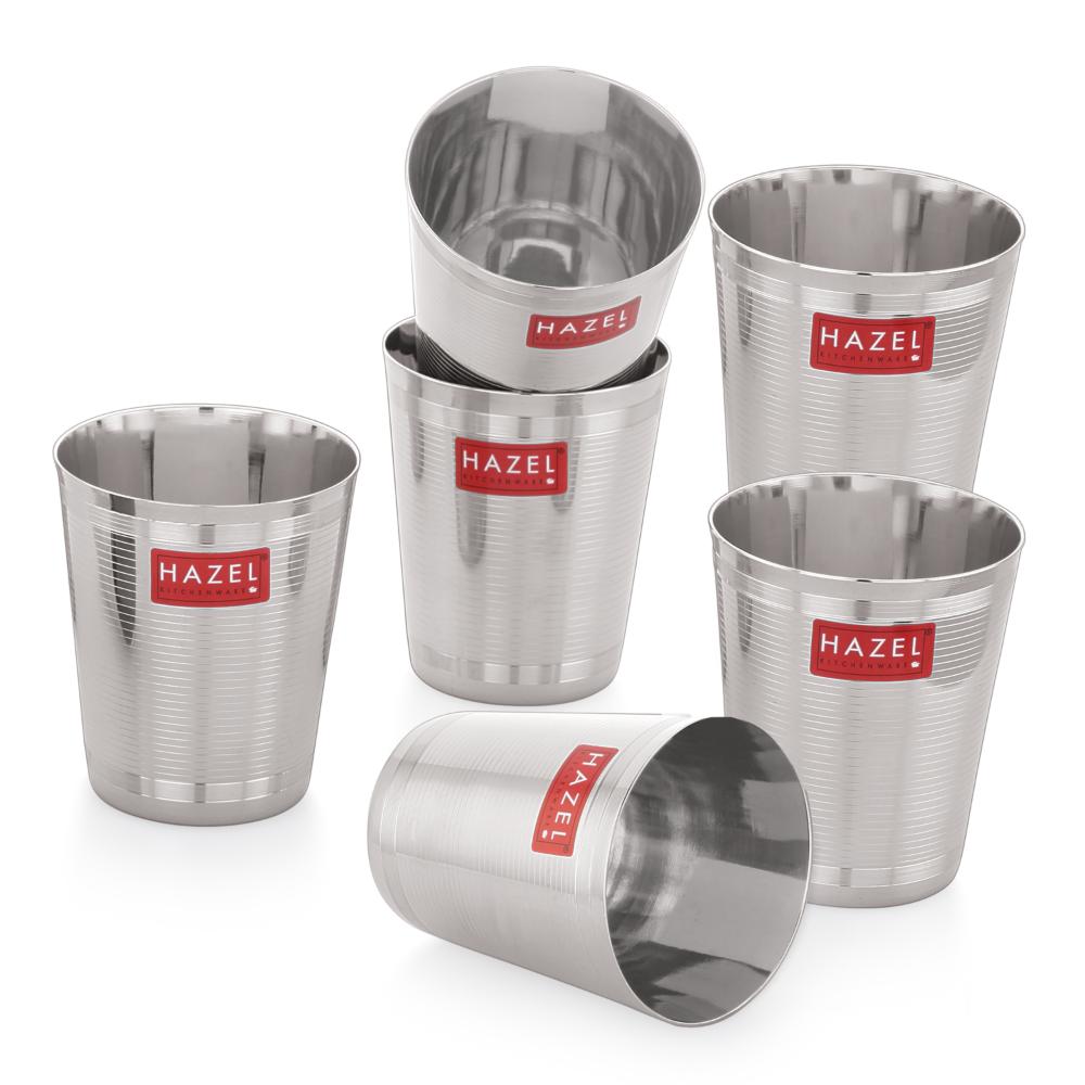 Stainless Steel Glass For Water and  Juice - 350 ML (Set of 6)