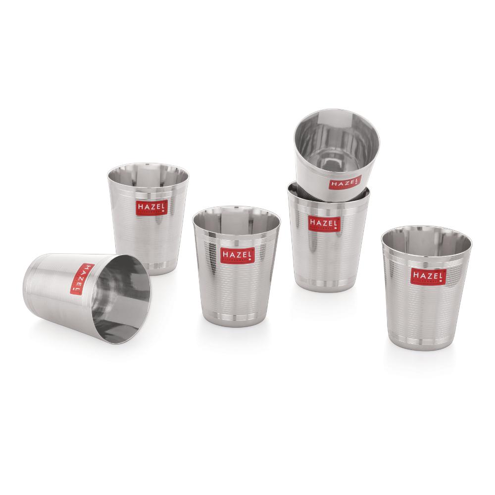 Stainless Steel Glass For Water and  Juice - 350 ML (Set of 6)