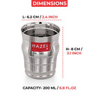Stainless Steel Toddler Glass - 200 ML (Set of 6)