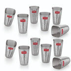 Stainless Steel Water Glass Set, 350 ML (Set of 12)