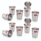 Stainless Steel Glass For Water and  Juice - 350 ML (Set of 12)