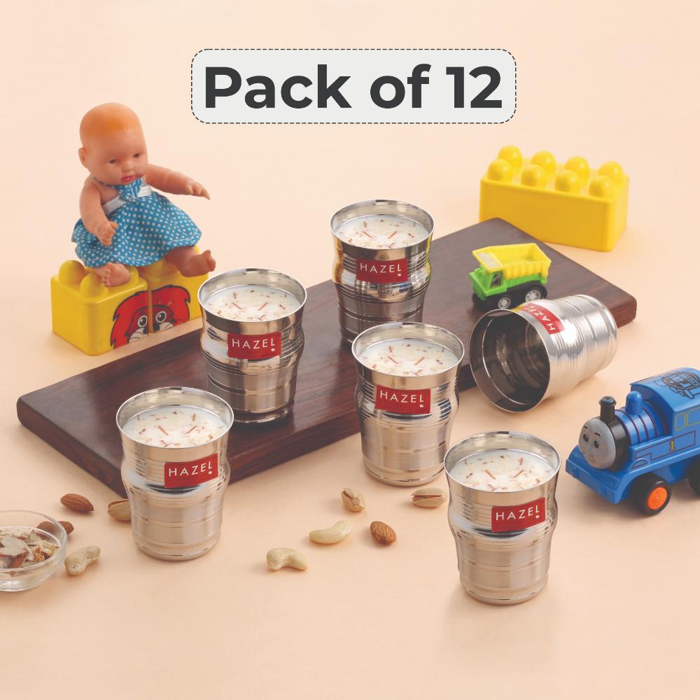 Stainless Steel Toddler Glass - 200 ML (Set of 12)