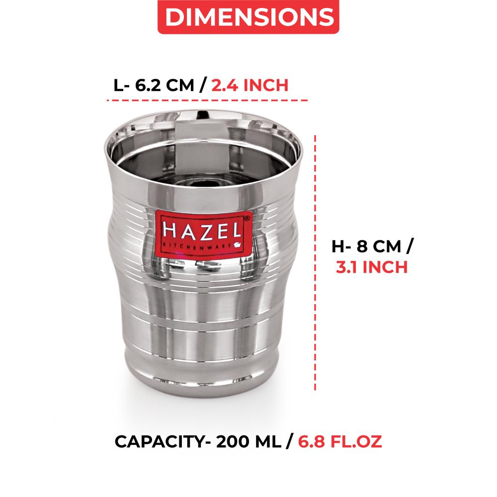 Stainless Steel Toddler Glass - 200 ML (Set of 12)