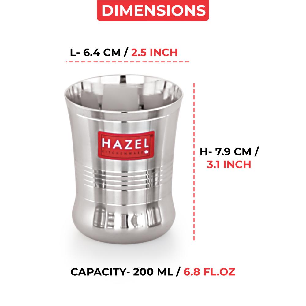 Stainless Steel Kids Glass - 200 ML (Set of 12)