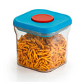 Airtight Plastic Food Storage Jar, One Touch Pop Up Lid – 600 ML, Blue