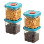 Airtight Plastic Food Storage Jar – 600 ML, (Set of 4 ) Blue