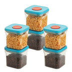Airtight Plastic Food Storage Jar – 600 ML, (Set of 6 ) Blue