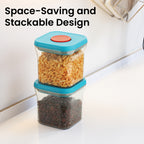 Airtight Plastic Food Storage Jar – 600 ML, (Set of 6 ) Blue