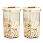 Airtight Plastic Food Storage Jar for Cereals – 1300 ML, (Set of 2) Cream