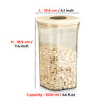 Airtight Plastic Food Storage Jar for Cereals – 1300 ML, (Set of 2) Cream
