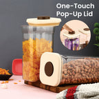 Airtight Plastic Food Storage Jar for Cereals – 1300 ML, (Set of 2) Cream