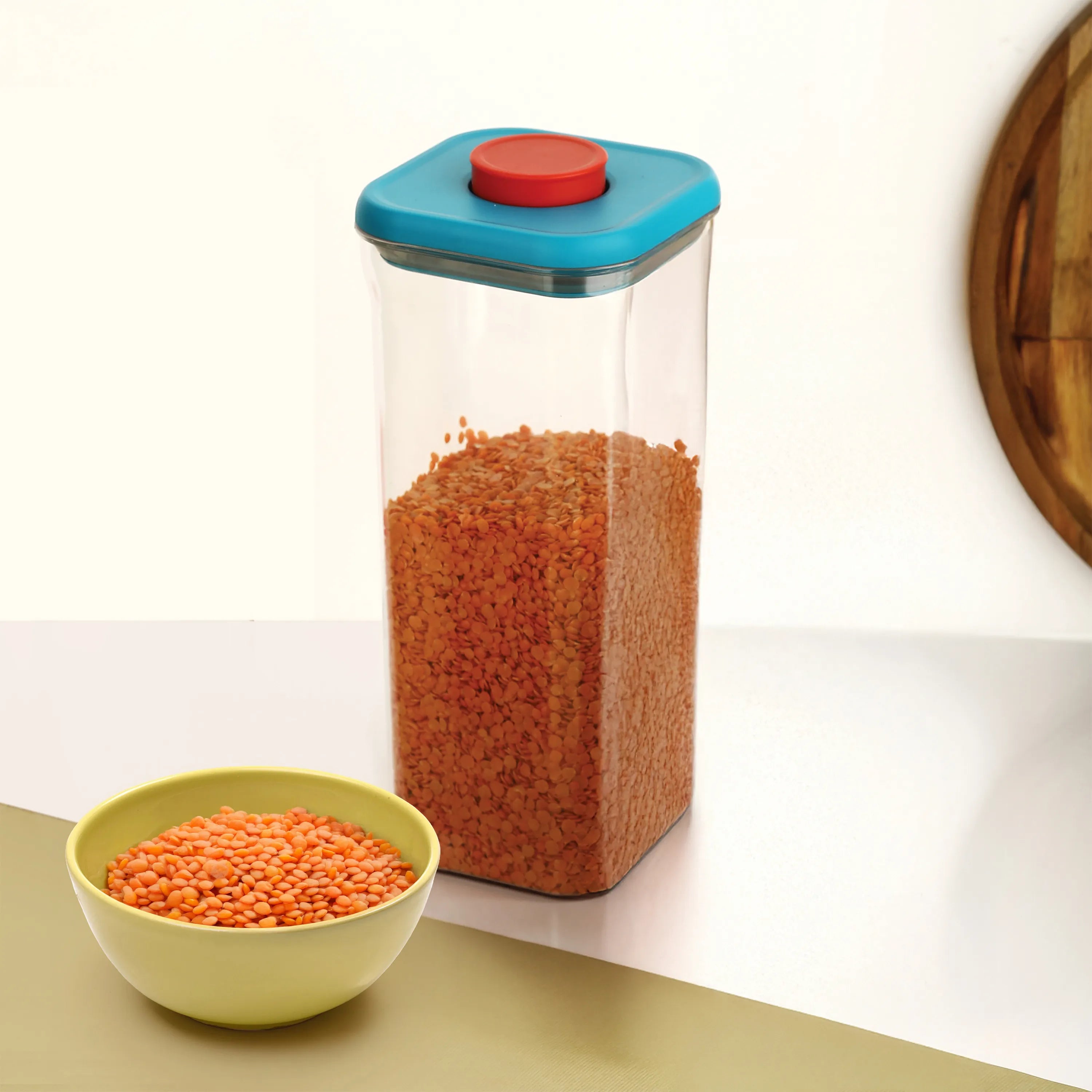 Airtight Plastic Food Storage Jar – 1600 ML, Blue